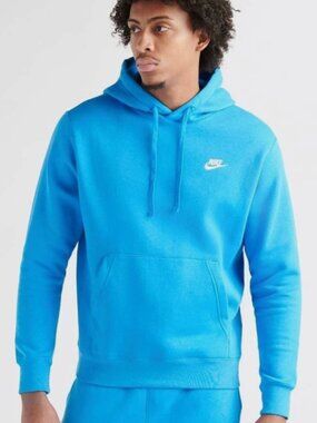 Nike Men's Sportswear Club Fleece Hoodie BV2654-402 Men's Large Blue-NWT!